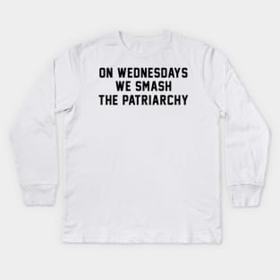 Smash The Patriarchy Feminist Shirt Kids Long Sleeve T-Shirt